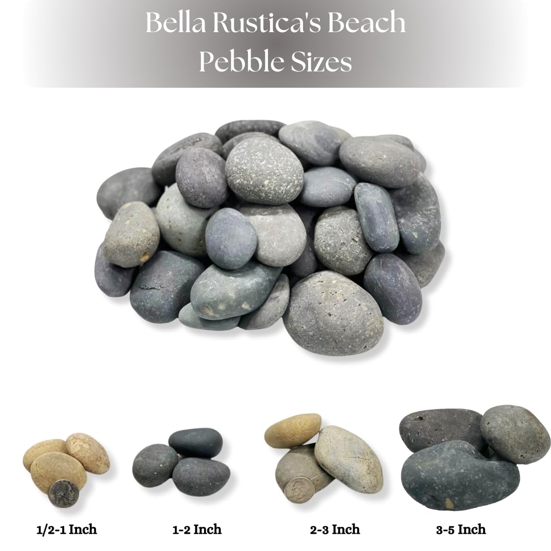 Handpicked Mexican Beach Pebbles 20 lb|Natural Unpolished Stones Perfect for Landscaping, Garden, Pathways, Crafts, Outdoor Décor|Decorative Rocks from Baja Peninsula.