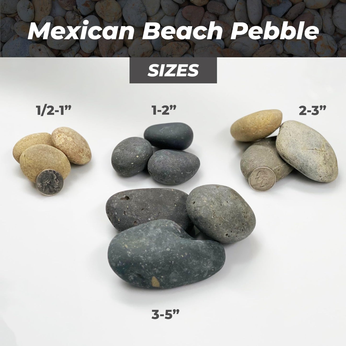 Handpicked Mexican Beach Pebbles 20 lb|Natural Unpolished Stones Perfect for Landscaping, Garden, Pathways, Crafts, Outdoor Décor|Decorative Rocks from Baja Peninsula.