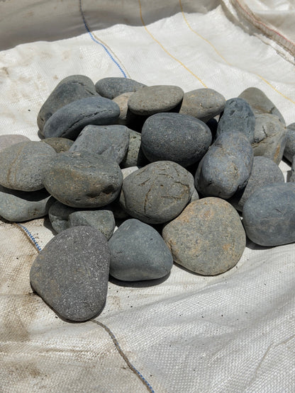 Black Mexican beach pebbles 2 to 3 inch — Pacific Pebble